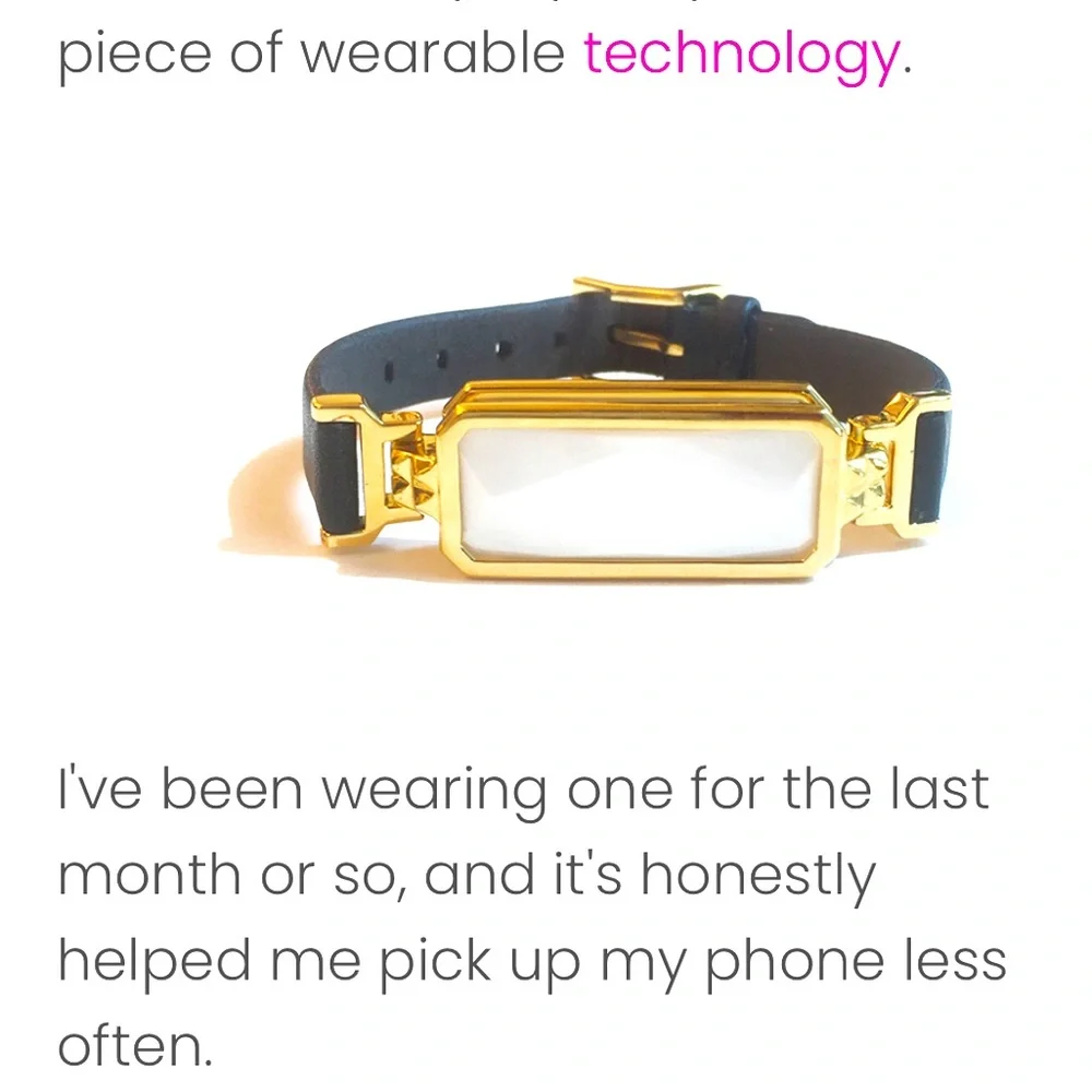 Altruis by Vinaya Wearable Tech / black leather w/black onyx bracelet / brandnew - Picture 1 of 7